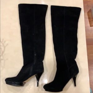 Nine West Black suede boots over the knee